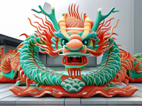 龙文化形象对比，传统龙潭与短视频改造的现代演绎}