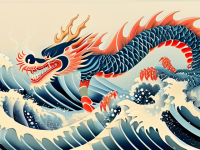 龙文化的历史演变，元代与秦汉时期浪花龙纹的对比