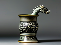 龙纹爵杯，古代文明中的神秘符号与实用器皿