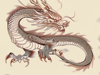 龙文化，铜镜上的尾龙纹—线描要点}