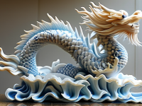 龙文化探秘，堆塑工艺中的浪花龙纹呈现}