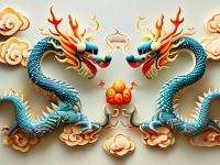 龙文化中的构图与寓意，云纹双龙戏珠的深度解析